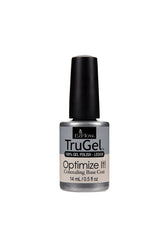 EzFlow TruGel Optimize It! Concealing Base Coat 0.5 ounce  container covered with a black brush cap
